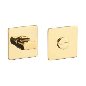 Vierkant WC garnituur KVADRAT 1712 ultra dun 3mm goud gepolijst PVD